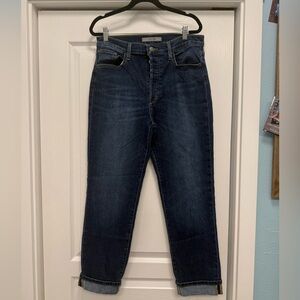 Joe's Jeans Dark Indigo Straight Leg Cuffed Jeans with Button Fly- Like New